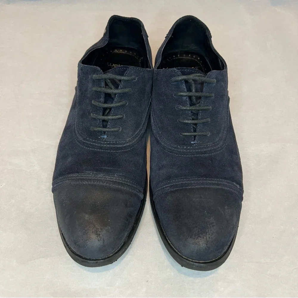 Welfare Absolute Comfort Navy Blue Suede Leather Lace Up Men’s Oxford Shoes